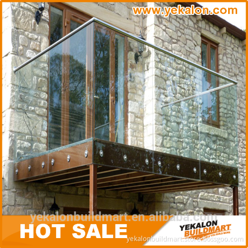 Yekalon latest professional top frameless glass balcony railing
